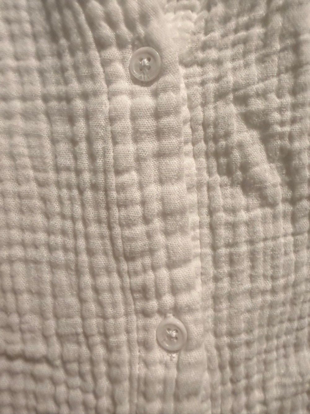 Nine West White 100% Cotton Gauze Button Down Shirt XL Coastal Boho Lightweight - Picture 3 of 4